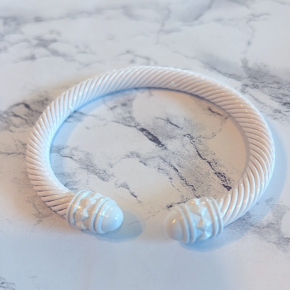 None Jewelry - Colorful metal WHITE coated twist bracelet.